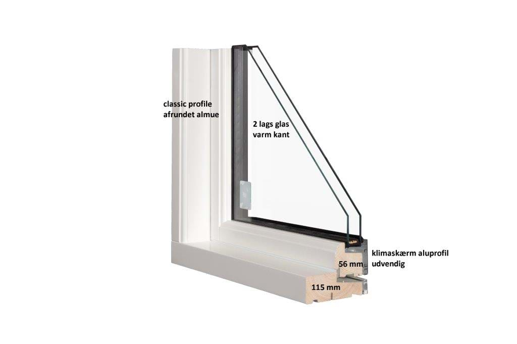 Træ alu vinduer standardmål