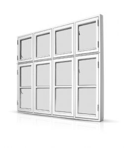 4 Fags sidehængt Dannebrog vindue – fyrretræ, mahogni eller vedligeholdelsesfrit træ/alu