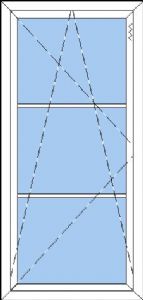 nkp-bd1-3 - Plastik drejekip dør - 3 glas