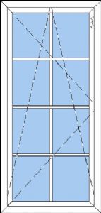 nkp-bd1-8 - Plastik drejekip dør - 8 glas