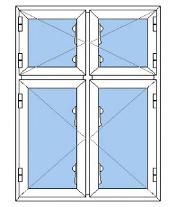 NKP-D2 - 2 fags dannebrogsvindue pvc