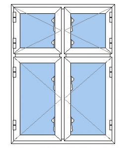 NKP-D2 - 2 fags dannebrogsvindue pvc