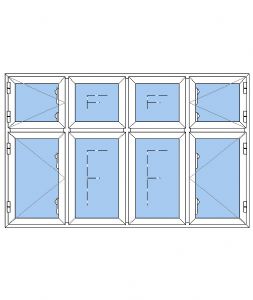 NKP-D4 - 4 fags dannebrogsvindue pvc