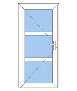 NKP-O1-3 - Facadedør plast med 3 ruder