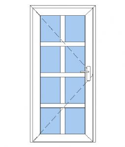 NKP-O1-8 - Facadedør plast 8 glas