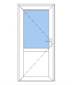 NKP-OF1-1 - Facadedør plast 1 glas 1 fylding