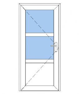 NKP-OF1-2 - Facadedør plast 2 glas 1 fylding