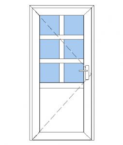 NKP-OF1-6 - Facadedør plast 6 glas 1 fylding