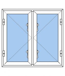 NKP-S2 - 2 fags sidehængt vindue pvc