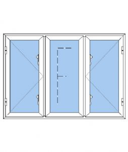 NKP-S3 - 3 fags sidehængt vindue pvc