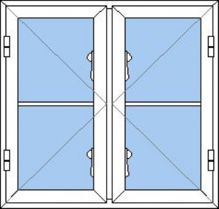 NKP-SA2 - 2 fags sidehængt vindue med sprosse pvc
