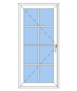 NKP-VR1-8 - Terrassedør plast 8 glas