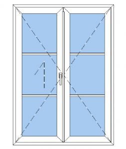 NKP-VR2-3 - Dobbelt terrassedør 6 glas